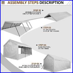 10x20 Carport Metal Car Canopy Heavy Duty Car Storage Shed Tent Outdoor Shelter=