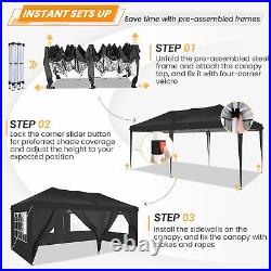 10x20 EZ Pop UP Canopy Party Wedding Tent Waterproof Gazebo Heavy Duty Anti-UV#