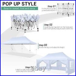 10x20 EZ Pop UP Wedding Party Tent Waterproof Gazebo Canopy Heavy Duty Outdoor