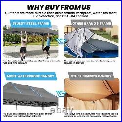 10x20' EZ Pop Up Canopy Heavy Duty Waterproof Outdoor Wedding Party Tent Carport