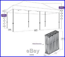 10x20 EZ Pop Up Canopy Tent Aluminum Shelter Commercial Canopy Folding Tent