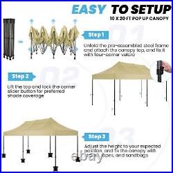 10x20 EZ Pop Up Heavy Duty Canopy Wedding/Party Tent Waterproof Gazebo Anti UV#