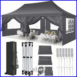 10x20 Ez Pop Up Canopy Tent with 6 Removable Sidewalls Waterproof Party Gazebo#