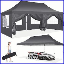 10x20 Ez Pop Up Canopy Tent with 6 Removable Sidewalls Waterproof Party Gazebo#