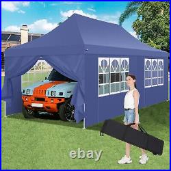 10x20 Ez Pop Up Canopy Tent with 6 Removable Sidewalls Waterproof Party Gazebo