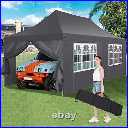 10x20 Ez Pop Up Canopy Tent with 6 Removable Sidewalls Waterproof Party Gazebo#