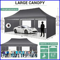 10x20 Ez Pop Up Canopy Tent with 6 Removable Sidewalls Waterproof Party Gazebo#