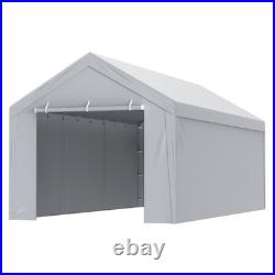10x20 FT Carport Canopy Cover with Side Walls Waterproof UV Protection Bungees