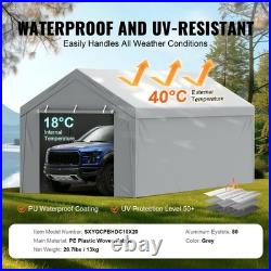 10x20 FT Carport Canopy Cover with Side Walls Waterproof UV Protection Bungees