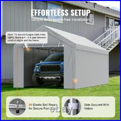 10x20 FT Carport Canopy Cover with Side Walls Waterproof UV Protection Bungees