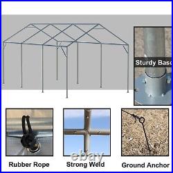 10x20 FT Carport Canopy Heavy Duty Garage with Sidewalls and Roll-up Windows