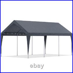 10x20 FT Heavy Duty Outdoor Carport, Waterproof PVC Canopy, Steel Frame Shelter
