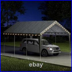 10x20 FT Heavy Duty Outdoor Carport, Waterproof PVC Canopy, Steel Frame Shelter
