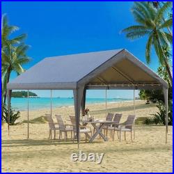 10x20 FT Heavy Duty Outdoor Carport, Waterproof PVC Canopy, Steel Frame Shelter
