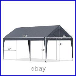 10x20 FT Heavy Duty Outdoor Carport, Waterproof PVC Canopy, Steel Frame Shelter