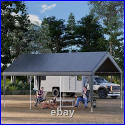 10x20 FT Heavy Duty Outdoor Carport, Waterproof PVC Canopy, Steel Frame Shelter