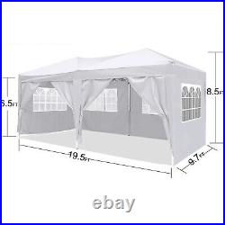 10x20 FT Pop Up Canopy Outdoor Portable Folding Tent with 6 Removable Sidewalls