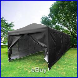 10x20 Ft Black Canopy Pop Up Tent Large Shelter Garage Car Storage Wedding Party
