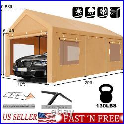 10x20 Heavy Duty Outdoor Carport Canopy, Portable Garage Waterproof Storage Shed
