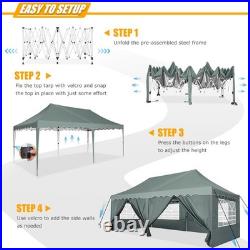 10x20 Heavy Duty Pop Up Canopy Commercial Tent Waterproof Car Gazebo Outdoor \\