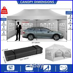 10x20 Heavy Duty Pop Up Canopy Commercial Tent Waterproof Car Gazebo Outdoor