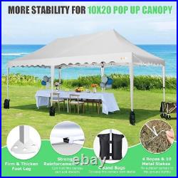 10x20 Heavy Duty Pop Up Canopy Commercial Tent Waterproof Car Gazebo Outdoor