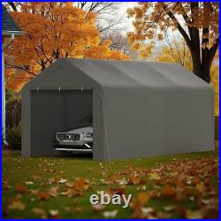 10x20 Heavy Duty Portable Carport Garage Canopy Tent w Sidewalls Gray