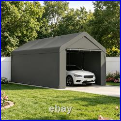10x20 Heavy Duty Portable Carport Garage Canopy Tent w Sidewalls Gray
