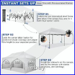 10x20 Pop-Up Canopy 6 Sidewalls Outdoor Party Gazebo Instant Event Tent Shelter