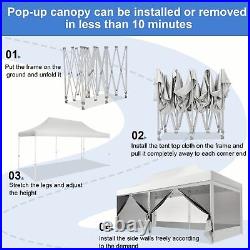 10x20 Pop Up Canopy Outdoor Event Gazebo Heavy Duty Instant Pop Up Screen Tent