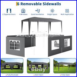 10x20 Pop Up Canopy Tent 6 Removable Sidewalls, Waterproof, 3 Adjustable Heights