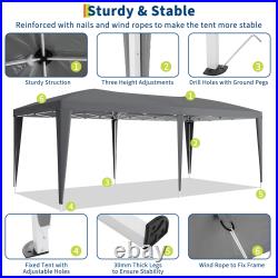 10x20 Pop Up Canopy Tent 6 Removable Sidewalls, Waterproof, 3 Adjustable Heights