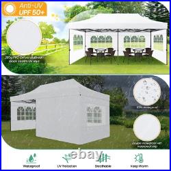 10x20 Pop Up Canopy Tent Commercial Heavy Duty Backyard Gazebo with 6 Sidewalls