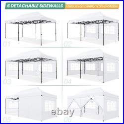 10x20 Pop Up Canopy Tent Commercial Heavy Duty Backyard Gazebo with 6 Sidewalls