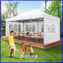 10x20 Pop Up Canopy Tent Commercial Heavy Duty Backyard Gazebo with 6 Sidewalls