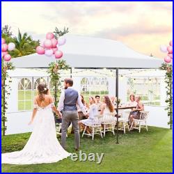 10x20 Pop Up Canopy Tent Commercial Heavy Duty Backyard Gazebo with 6 Sidewalls