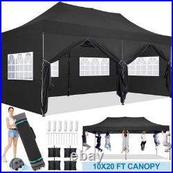 10x20 Pop Up Canopy Tent Commercial Heavy Duty Waterproof Gazebo Thickened Frame