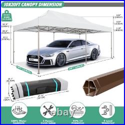 10x20 Pop-Up Canopy Tent Commercial Heavy Duty Waterproof Gazebo Thickened Frame