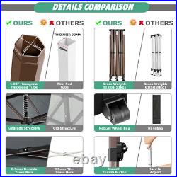 10x20 Pop Up Canopy Tent Commercial Heavy Duty Waterproof Gazebo Thickened Frame