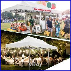 10x20 Pop-Up Canopy Tent Commercial Heavy Duty Waterproof Gazebo Thickened Frame