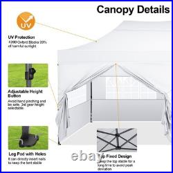 10x20 Pop Up Canopy Tent Commercial Heavy Duty Waterproof Gazebo Thickened Frame