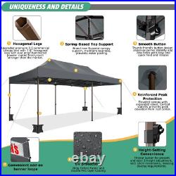 10x20 Pop Up Canopy Tent Commercial Heavy Duty Waterproof Gazebo Thickened Frame