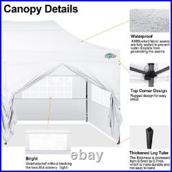 10x20 Pop Up Canopy Tent Commercial Heavy Duty Waterproof Gazebo Thickened Frame