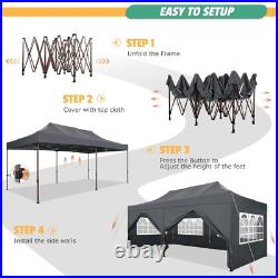 10x20 Pop Up Canopy Tent Commercial Heavy Duty Waterproof Gazebo Thickened Frame
