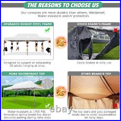 10x20 Pop-Up Canopy Tent Commercial Heavy Duty Waterproof Gazebo Thickened Frame