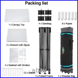 10x20 Pop Up Canopy Tent Commercial Heavy Duty Waterproof Gazebo Thickened Frame