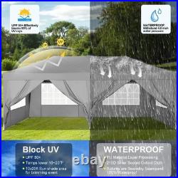 10x20 Pop Up Canopy Tent Portable Outdoor Shelter with Sidewalls, Waterproof