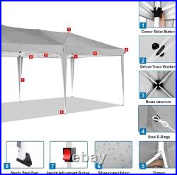 10x20 Pop Up Canopy Tent Portable Outdoor Shelter with Sidewalls, Waterproof