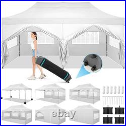 10x20 Pop Up Canopy Tent Waterproof UPF 50+ Heavy Duty Gazebo with 6 Sidewalls