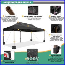 10x20 Pop Up Canopy Tent Waterproof UPF 50+ Heavy Duty Gazebo with 6 Sidewalls